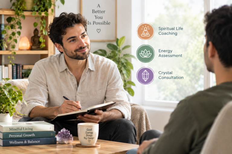 having a personalized wellness consultation with a spiritual coach