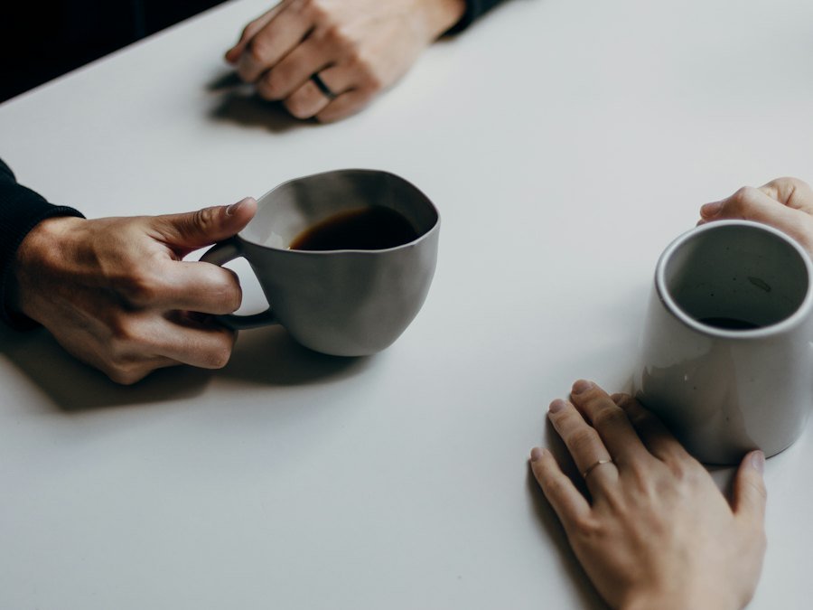 Two cups of tea on a table