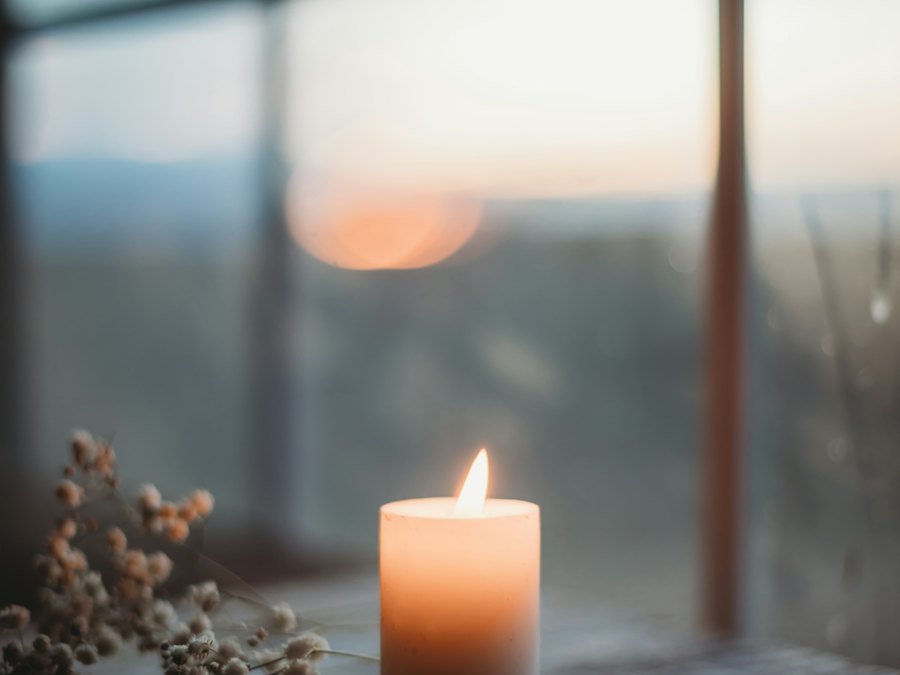 Candle burning softly