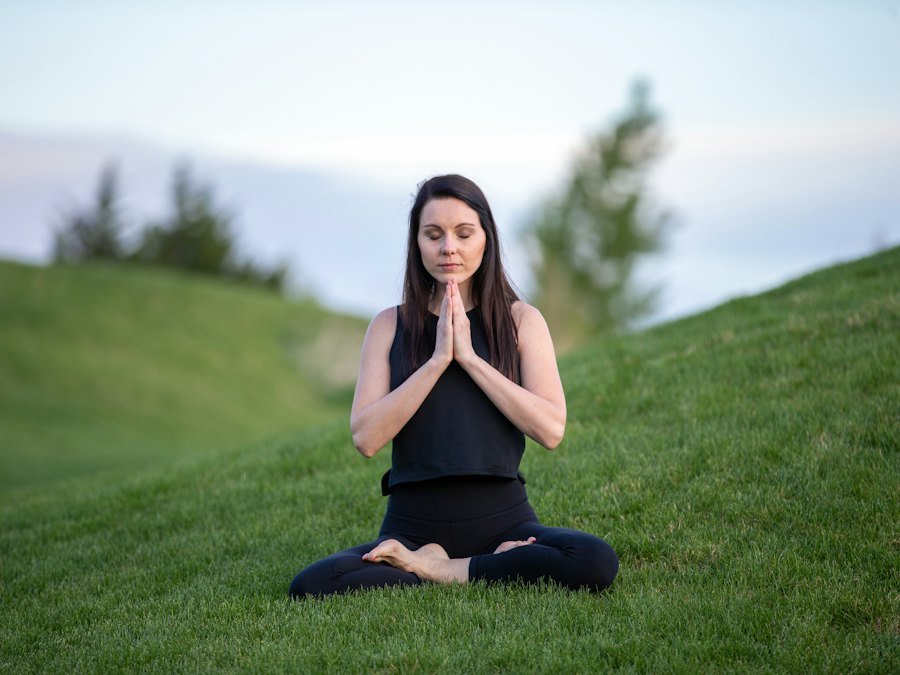 Meditation hands in prayer pose