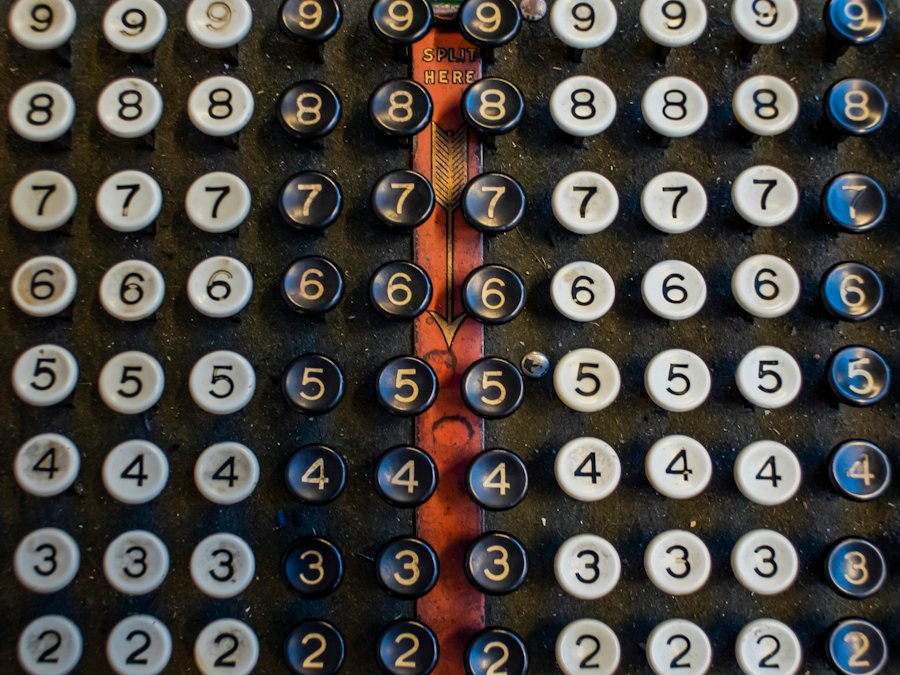 Numbers on vintage tiles