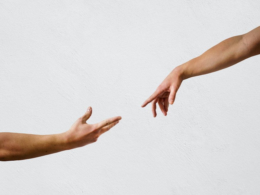 Hand reaching out