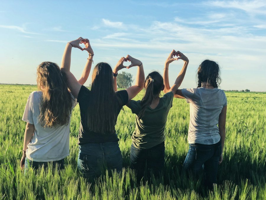 Women embracing nature
