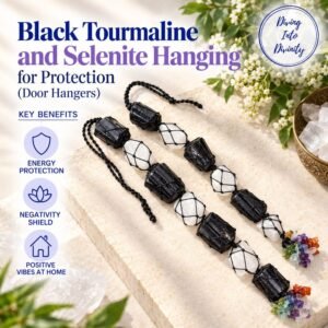 Black Tourmaline & Selenite Hanging | Diving Into Divinity