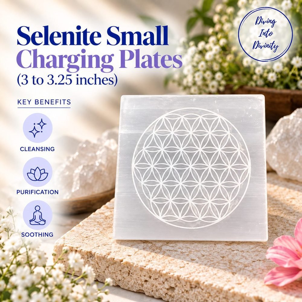 Selenite Small Charging Plate | Diving Into Divinity
