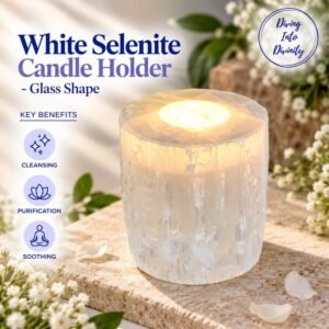 White Selenite Candle Holder | Diving Into Divinity