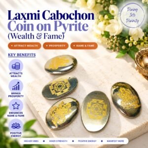 Laxmi Cabochon Coin on Pyrite – Diving Into Divinity